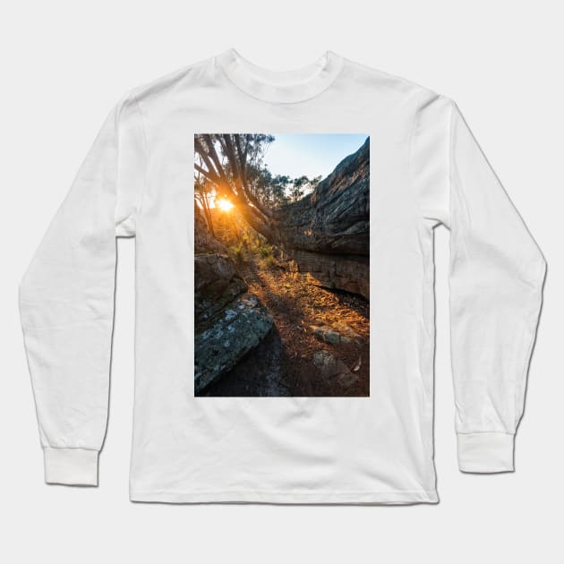 Sunrise on Blackwall Mountain on NSW Central Coast Long Sleeve T-Shirt by Geoff79